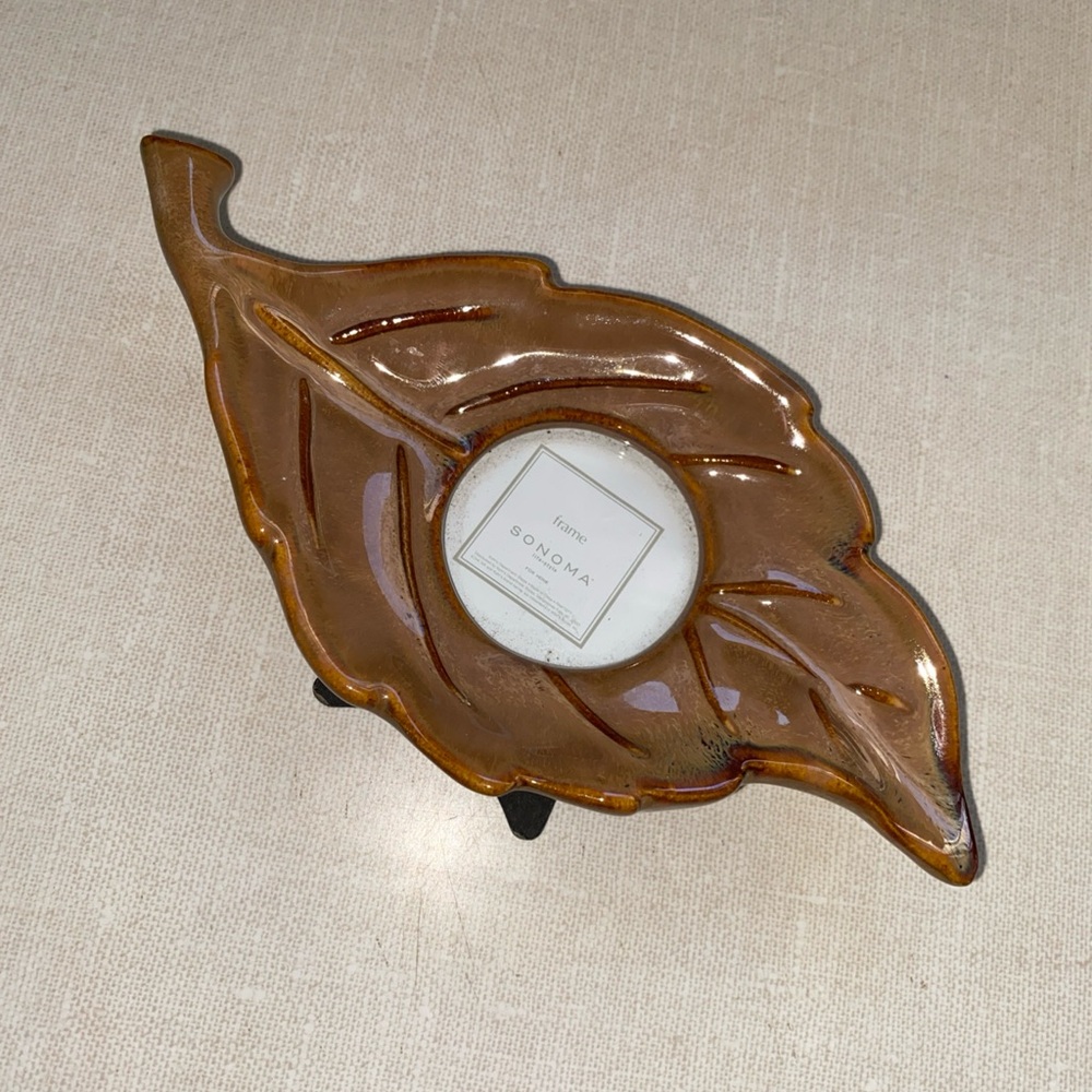 Sonoma‎ Fall Thanksgiving Leaf-Shaped Brown Picture photo Frame Small